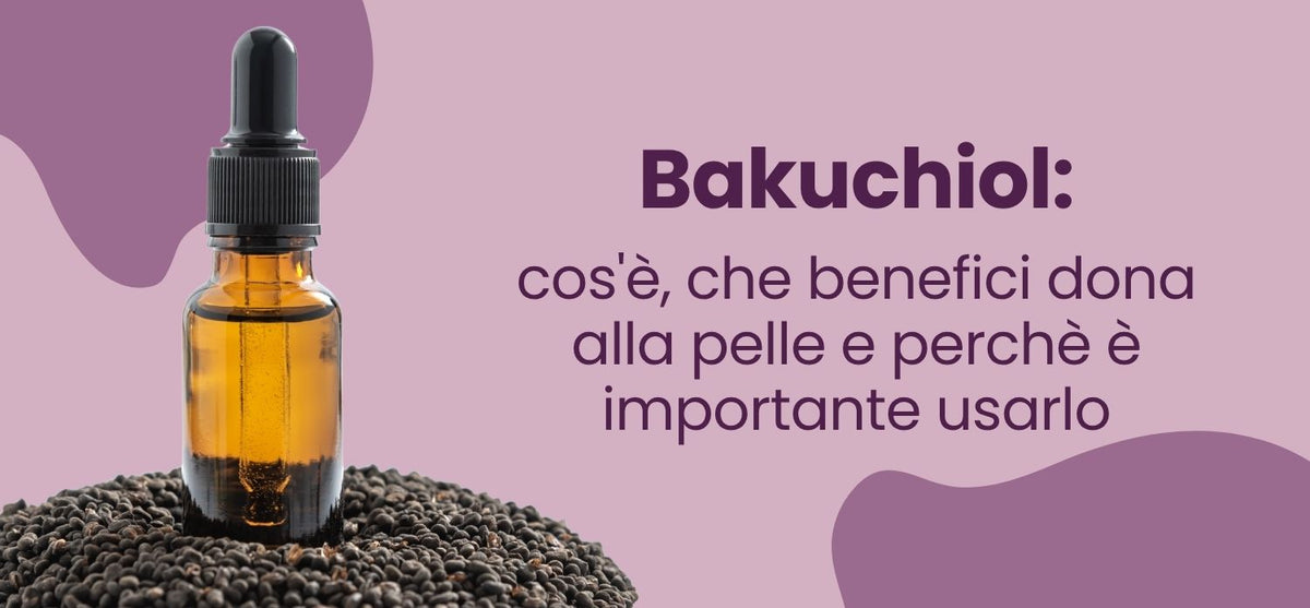 Flacone contagocce di olio di bakuchiol sui semi: cos'è e che benefici dà alla pelle