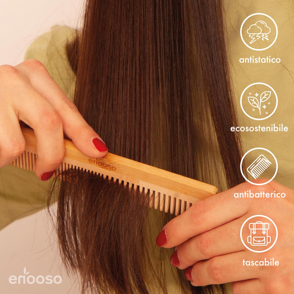 pettine in legno bambù bamboo naturale artigianale ecosostenibile BIO TASCABILE ANTIBATTERICO ANTISTATICO 