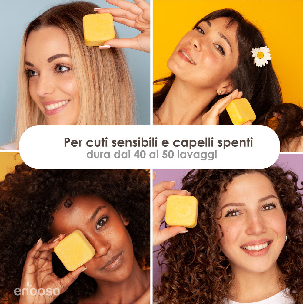 shampoo solido lenitivo illuminante bio vegan cruelty free melograno fico d_india cosmetica solida cura dei capelli danneggiati sfibrati rimedi naturali 